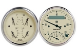 2 PC. GAUGE KIT, 3-3/8" QUAD & TACH/SPEEDO, 240-33 Ω, ANTIQUE BEIGE